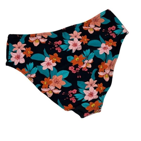 Cupshe Cynthia Floral High-Waisted Plus Size Bikini Bottom 1X NWT – Black Floral - Picture 7 of 12